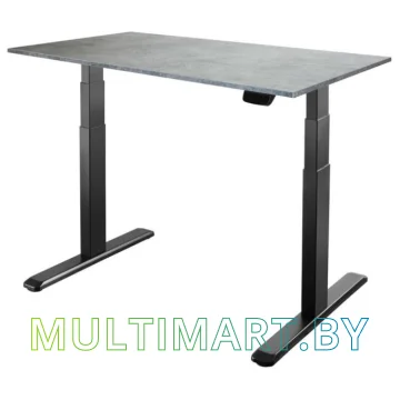 Стол для работы стоя ErgoSmart Unique Ergo Desk 1380x800x18мм (бетон Чикаго светло-серый/черный)